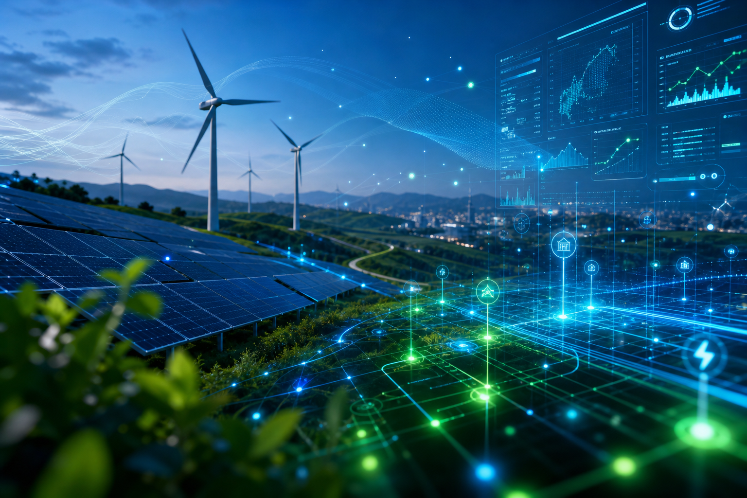 Imagem abstrata sobre energia limpa e software